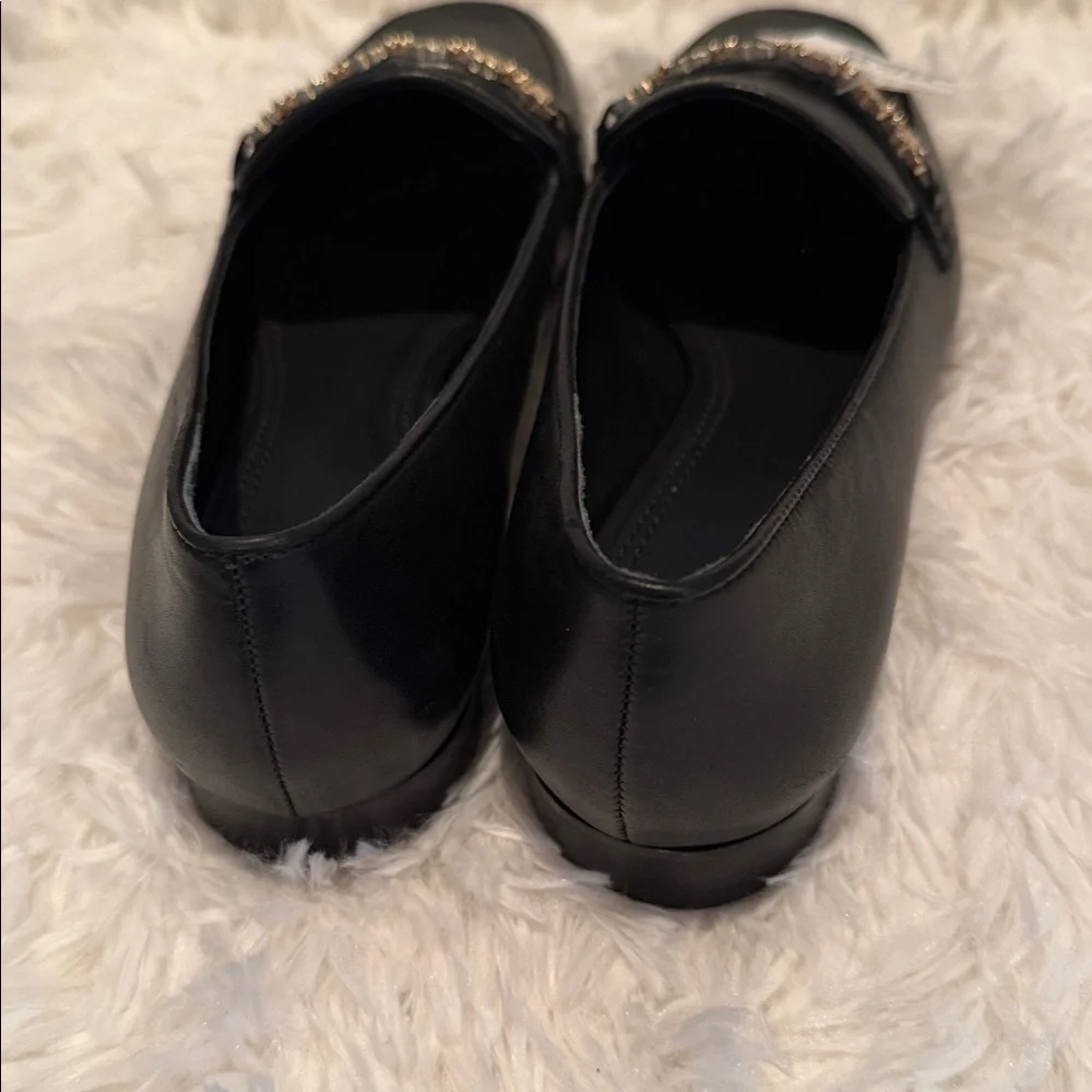 Tory Burch Gemini Link Black Slip On Flats NWT Size 8.5